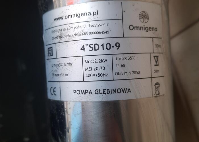 Grajewo ogłoszenia: Sprzedam pompę głebinowa 2.2kW/400v 
Wydajność 380litry na...